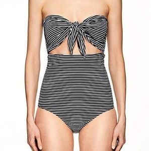 Mikoh Lana One Piece- Black abs white stripes